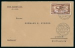 Stamp of Egypt » Commemoratives 1931 Zeppelin 100m on 27m tied to 1931 (Apr 10) Zeppelin flight cover to Germany and incoming Zeppelin flight cover from Germany