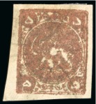 Stamp of Persia » 1868-1879 Nasr ed-Din Shah Lion Issues » 1878-79 Five Kran Stamps (SG 40-43) (Persiphila 30-37) 1878-79 5kr. reddish bronze (shades), selection of