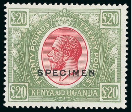 Stamp of Kenya, Uganda and Tanganyika » Kenya, Uganda and Tanganyika 1922-27 £20 red and green, overprinted "SPECIMEN",