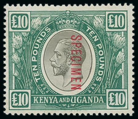 Stamp of Kenya, Uganda and Tanganyika » Kenya, Uganda and Tanganyika 1922-27 £10 black and green, overprinted "SPECIMEN"
