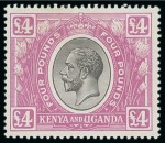 Stamp of Kenya, Uganda and Tanganyika » Kenya, Uganda and Tanganyika 1922-27 £4 black and magenta, large part original gum