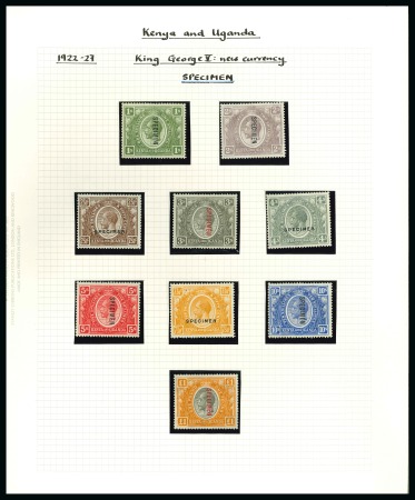 Stamp of Kenya, Uganda and Tanganyika » Kenya, Uganda and Tanganyika 1922-27 1c to £1 set of 20 values each overprinted "SPECIMEN"