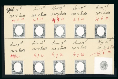 Stamp of Kenya, Uganda and Tanganyika » Kenya, Uganda and Tanganyika Head only, stamp-size in black on glazed card affixed