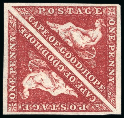 Stamp of South Africa » Cape of Good Hope 1863-64 1d deep carmine red mint pair, good to very good margins,