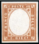 Stamp of Italian States » Sardinia 1855-63 5c to 80c, the five values "senza effigie" n.h.