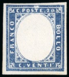Stamp of Italian States » Sardinia 1855-63 5c to 80c, the five values "senza effigie" n.h.