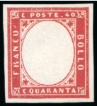 Stamp of Italian States » Sardinia 1855-63 5c to 80c, the five values "senza effigie" n.h.