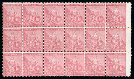 Stamp of South Africa » Cape of Good Hope 1864-77 1d carmine-red mint block of 18