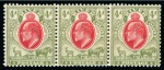 Stamp of South Africa » Orange Free State 1890-91 1d on 3d mint with double surcharge variety and 1905-09 4d with "IOSTAGE" variety in mint n.h. strip