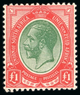 Stamp of South Africa » Union & Republic of South Africa 1913-24 KGV £1 green & red mint n.h.