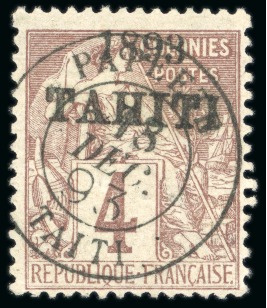 Stamp of Colonies françaises » Tahiti 1893, Type Alphée Dubois Y&T n°21 4 centimes lilas-brun