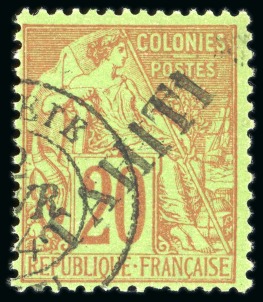 Stamp of Colonies françaises » Tahiti 1893, Type Alphée Dubois Y&T n°13 oblitéré 20 centimes