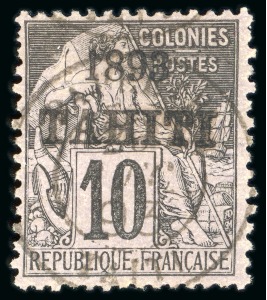 Stamp of Colonies françaises » Tahiti 1893, Type Alphée Dubois Y&T n°23 10 centimes noir