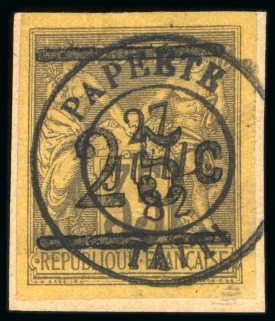 Stamp of Colonies françaises » Tahiti 1882, Type Sage Y&T n°1 surchargé 25 centimes sur