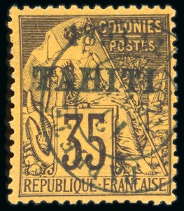 Stamp of Colonies françaises » Tahiti 1893, Type Alphée Dubois Y&T n°28 35 centimes violet-noir