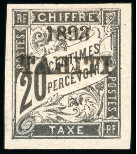 Stamp of Colonies françaises » Tahiti 1893, Taxe Type Duval Y&T n°21 * 20 centimes noir