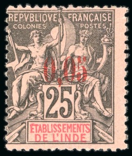 Stamp of Colonies françaises » Inde 1903, Type Groupe Y&T n°20 surchargé 0,05 sur 25