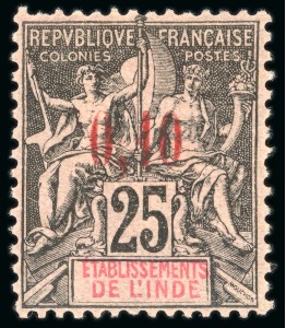 Stamp of Colonies françaises » Inde 1903, Type Groupe Y&T n°21 surchargé 0,10 sur 25