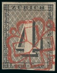 Stamp of Switzerland / Schweiz » Sammlungen 1843-1851, 9 gestempelte KANTONALMARKEN meist mit Qualitätseinschränkungen