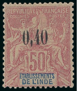 Stamp of Colonies françaises » Inde 1902, Timbre Type Groupe Y&T n°23 0,40 sur 50 centimes