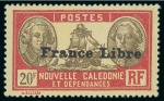 Stamp of Colonies françaises » Nouvelle-Calédonie 1941, Série France Libre Y&T n°195 à 229 *, cote