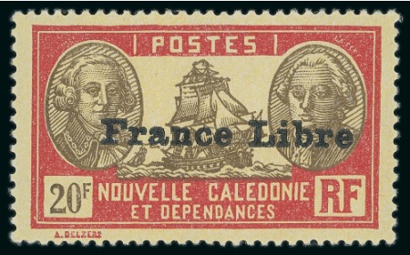 Stamp of Colonies françaises » Nouvelle-Calédonie 1941, Série France Libre Y&T n°195 à 229 *, cote
