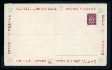 Stamp of Large Lots and Collections PORTUGAL 1940-1950 Folded publicity lettersheet unused for Christmas, 1 Christmas telegram and 2 Christmas postal stationery cards