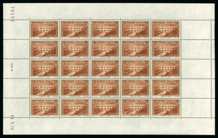 Stamp of France » Émissions à partir de 1900 1929-1931, Monuments Pont du Gard n°262 ** en feuille