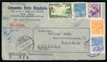Stamp of Brazil BRAZIL 1938 Group of 10, mostly registered airmail covers with the high values of the 1937/38 tourism issue