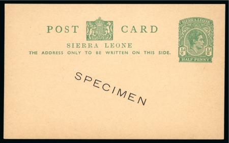 Stamp of Sierra Leone SIERRA LEONE 1940/45 ca. Postal stationery cards KG VI 1/2d & 2d with SPECIMEN
