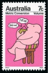 Stamp of Australia » Commonwealth of Australia 1973 Metric Conversion 7c mint n.h. with variety yellow omitted