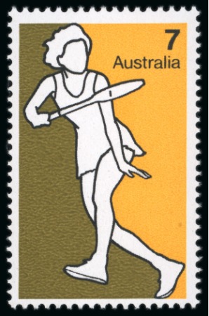 Stamp of Australia » Commonwealth of Australia 1974 Tennis 7c mint n.h. with variety light brown omitted