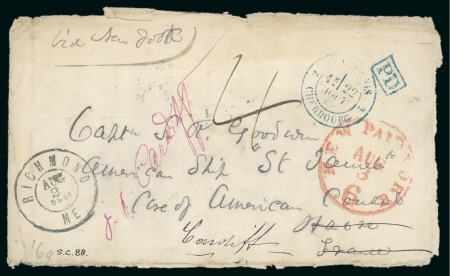 Stamp of Canada » Newfoundland 1869 (2 Aug.) wreck cover envelope from Richmond Me