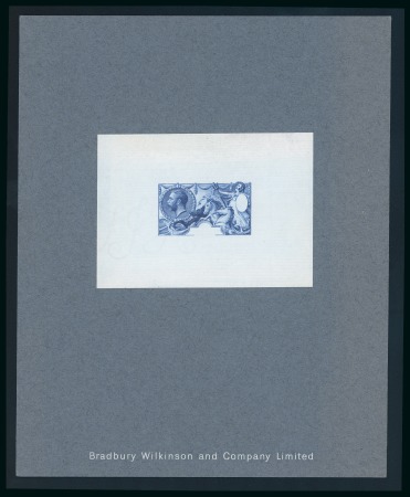 Stamp of Great Britain » King George V » 1913-19 Seahorse Issues 1973 Original Master Die Proofs Stage 6 with blank shield, outer frameline and all circles at top removed, re-printed from the original die in 1973