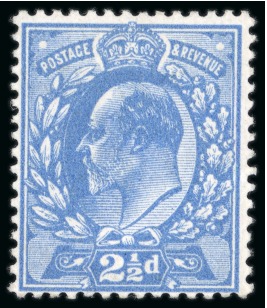 Stamp of Great Britain » King Edward VII » 1911 Harrison & Sons Issues 1911 2 1/2d blue mint with variety watermark inverted