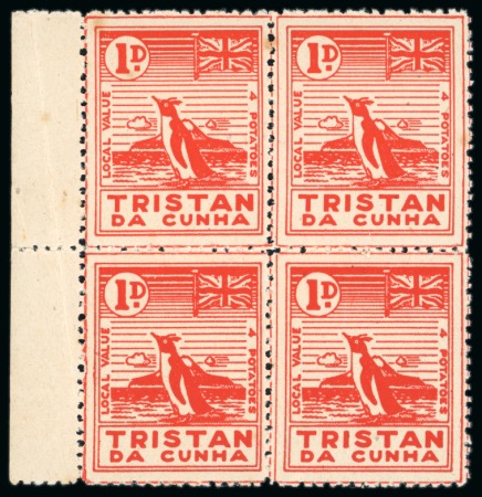 Stamp of Tristan da Cunha 1946 1d. Potato local typographed (value 4 potatoes)