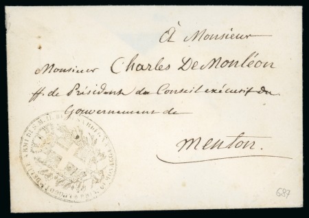 Stamp of Colonies françaises » Monaco 1848, Cachet de franchise rarissime catalogue Boule