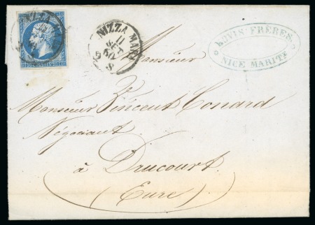 Stamp of Auction catalogues 1860, Lettre pour Drucourt (Eure) affranchissement