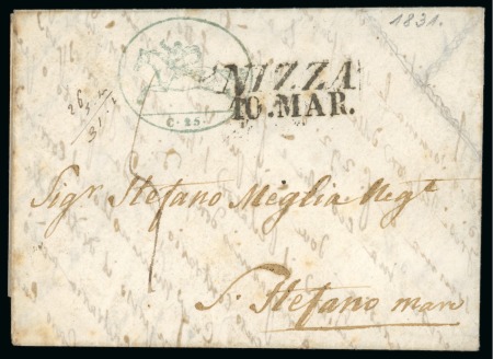 Stamp of Auction catalogues 1831, Très rare utilisation dans le Comté de Nixe