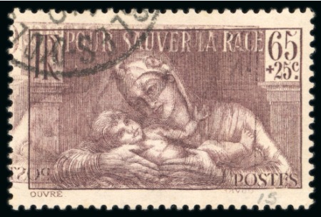 Stamp of France » Émissions à partir de 1900 1937, Timbre Pour sauver la race Y&T n°356 avec la