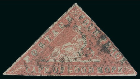 Stamp of South Africa » Cape of Good Hope 1861 Woodblock 4d carmine instead of blue, error of colour, used