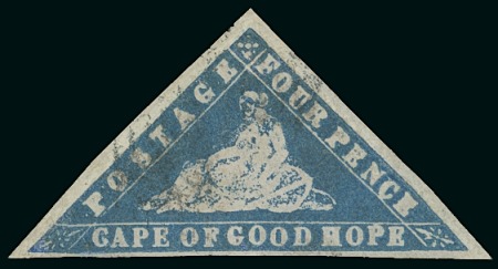 Stamp of South Africa » Cape of Good Hope 1861 Woodblock 4d deep bright blue used