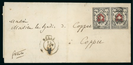 Stamp of Switzerland / Schweiz » Orts-Post und Poste Locale 1850, 2 1/2 Rp tiefschwarz/braunrot poste locale KE auf Brief