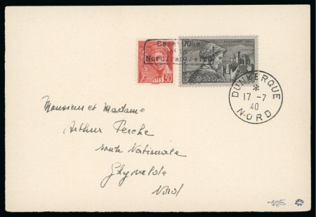 Stamp of France » Guerre 1940, Devant de lettre avec combinaison Type Mercure