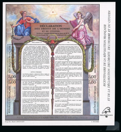 Stamp of France » Blocs et Feuillets 1989, Bloc-feuillet Y&T 11 Révolution Française avec