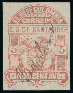 Stamp of Colombia » States - Santander 1886 Second Issue group of 24 stamps displaying 16 different cancellations