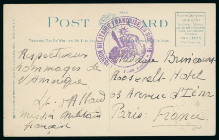 Stamp of Russia » Foreign Intervention in the Civil War 1918 Postcard of the French Military Mission in Siberia in transit in the U.S.