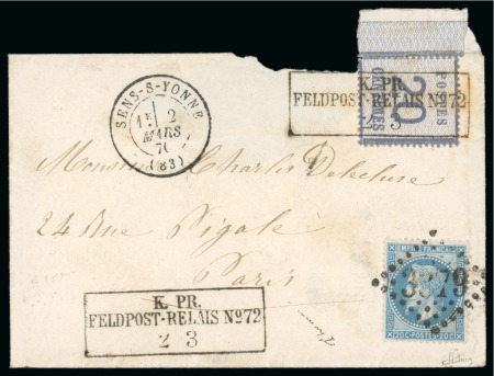 Stamp of France » Alsace-Lorraine 1870, Lettre pour Paris avec double affranchissement