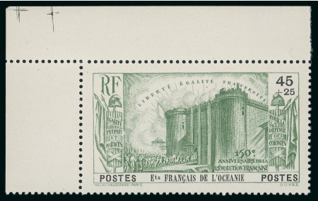 Stamp of Colonies françaises 1939, Jeu complet des séries Révolution **, en coin