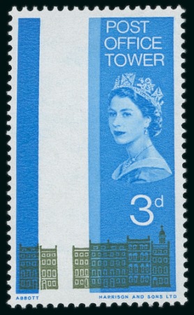 Stamp of Great Britain » Queen Elizabeth II 1965 Post Office Tower 3d mint n.h. with variety olive-yellow omitted (tower)